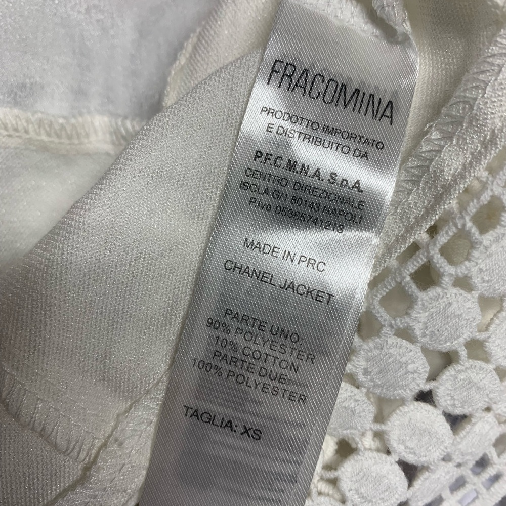 NEW Francomina White Lace Crop Jacket Size XS - Picture 4 of 8